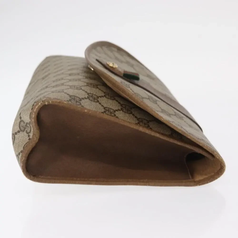 Gucci GG Supreme Web Clutch Bag Beige